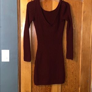 Maroon sweater dress